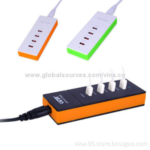 USB Wall Chargers with 5V 1A x 3 and 5V 2.1A x 1 Output